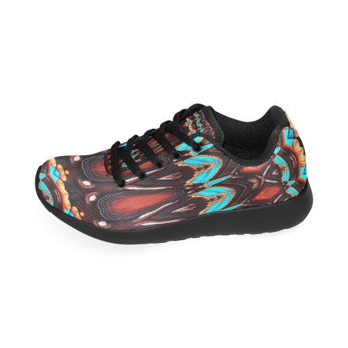 K172 Wood and Turquoise Abstract Men’s Running Shoes (Model 020)