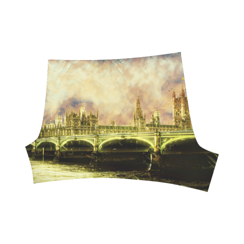 Abstract Golden Westminster Bridge in London Briseis Skinny Shorts (Model L04)