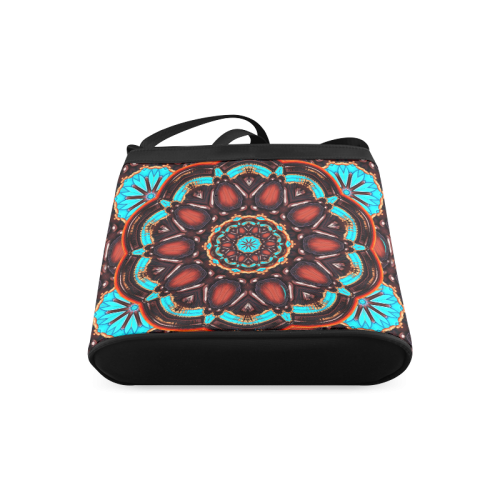 K172 Wood and Turquoise Abstract Crossbody Bags (Model 1613)