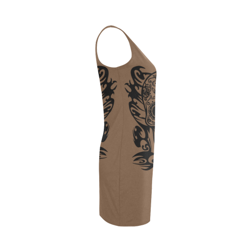 Skull Flowers Brown Medea Vest Dress (Model D06)