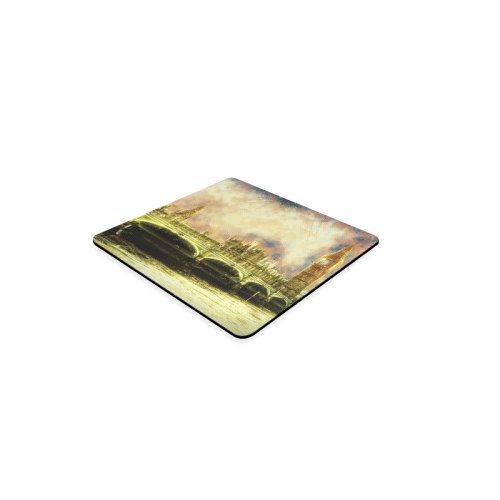 Abstract Golden Westminster Bridge in London Square Coaster