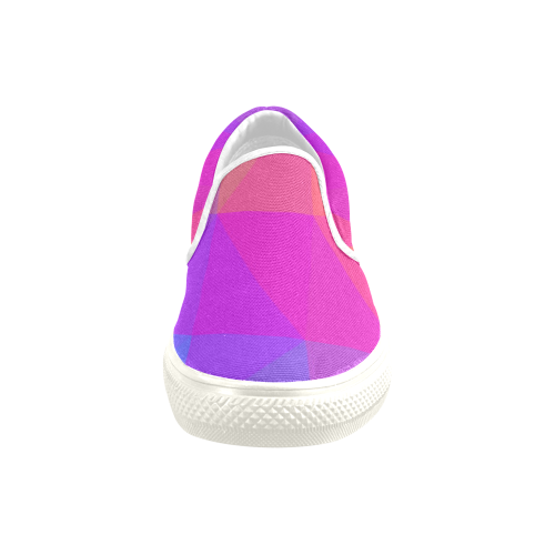 Triangle Rainbow Abstract Women's Unusual Slip-on Canvas Shoes (Model 019)