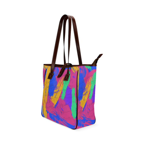 Groovy Paint Brush Strokes with Music Notes Classic Tote Bag (Model 1644)