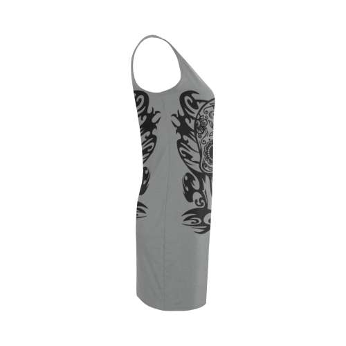Skull Flowers Grey Medea Vest Dress (Model D06)