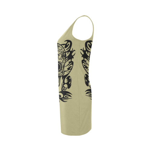 Skull Flowers Khaki Medea Vest Dress (Model D06)