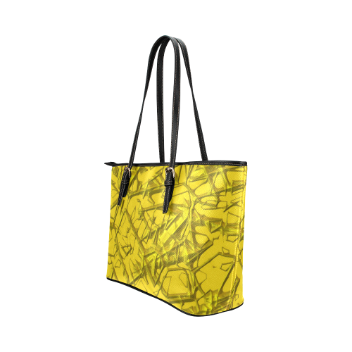 Thorny abstract,golden Leather Tote Bag/Large (Model 1651)