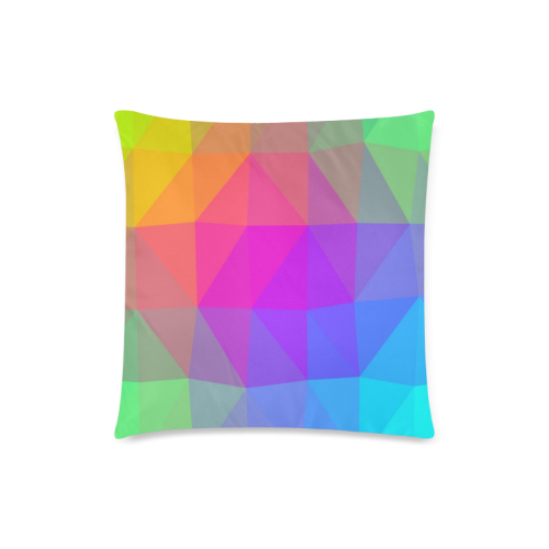 Triangle Rainbow Abstract Custom Zippered Pillow Case 18"x18"(Twin Sides)