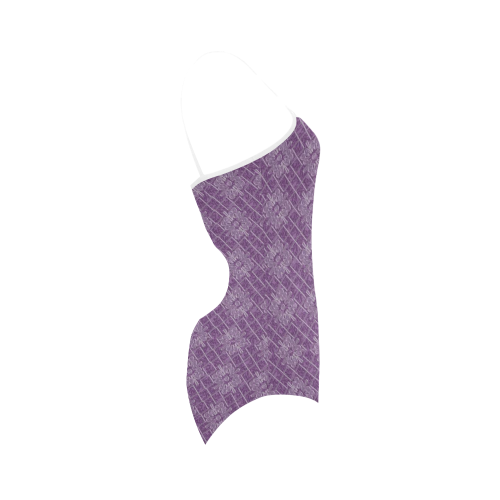 Lilac Jacuard Strap Swimsuit ( Model S05)