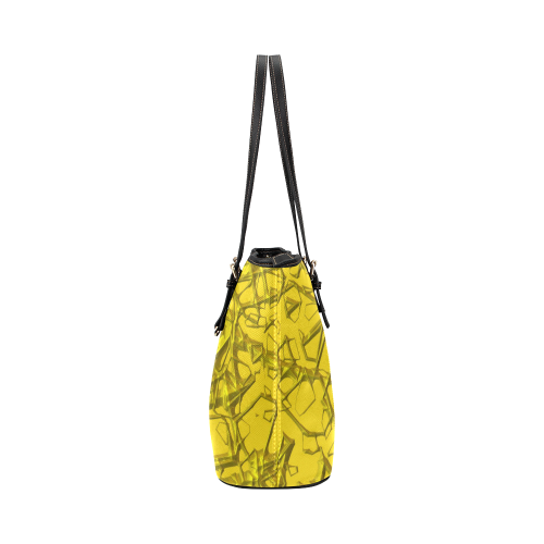 Thorny abstract,golden Leather Tote Bag/Large (Model 1651)