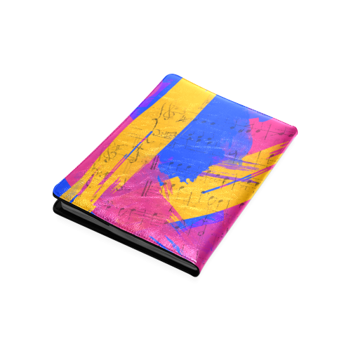 Groovy Paint Brush Strokes with Music Notes Custom NoteBook B5