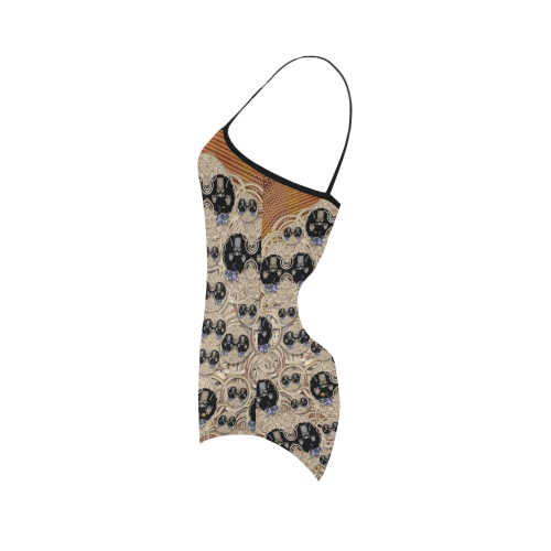 big cats and kittens in the night Strap Swimsuit ( Model S05)