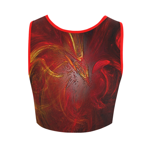 Red Firebird Phoenix Women's Crop Top (Model T42)