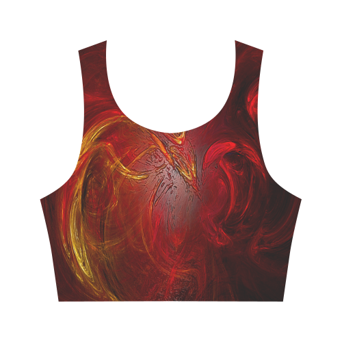 Red Firebird Phoenix Women's Crop Top (Model T42)