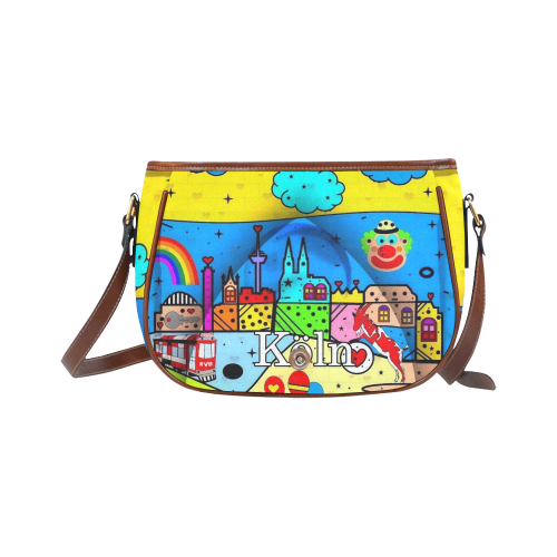 Cologne / Köln Popart by Nico Bielow Saddle Bag/Small (Model 1649) Full Customization