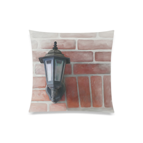 Lamp, Red Brick Custom Zippered Pillow Case 20"x20"(One Side)