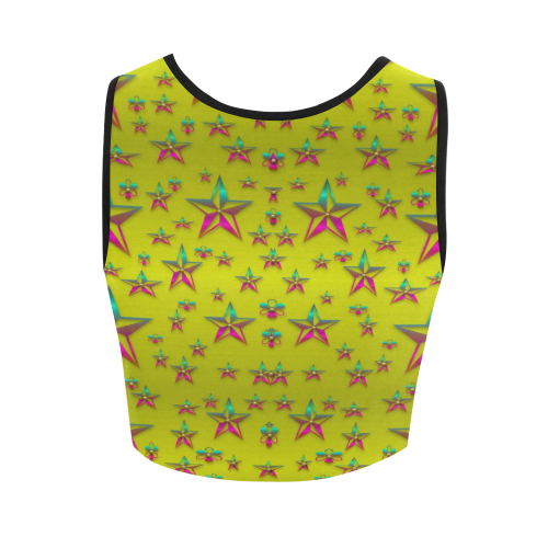 Flower Power Stars Women's Crop Top (Model T42)