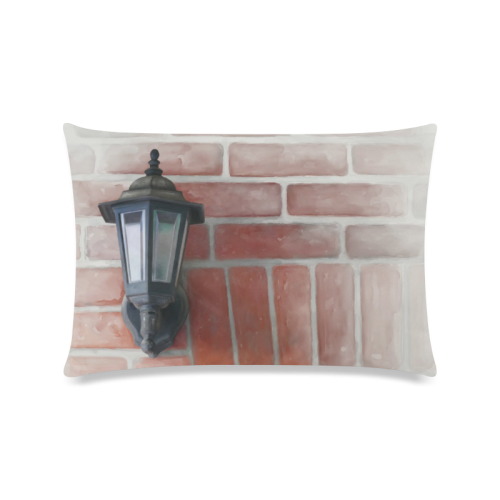 Lamp, Red Brick Custom Zippered Pillow Case 16"x24"(Twin Sides)