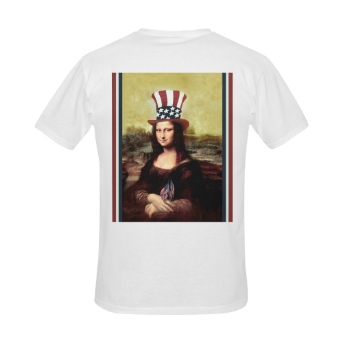 Patriotic Mona Lisa - 4th of July Men's Slim Fit T-shirt (Model T13)