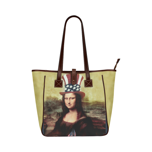 Patriotic Mona Lisa - 4th of July Classic Tote Bag (Model 1644)