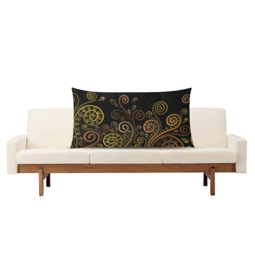 Orange spirals Rectangle Pillow Case 20"x36"(Twin Sides)