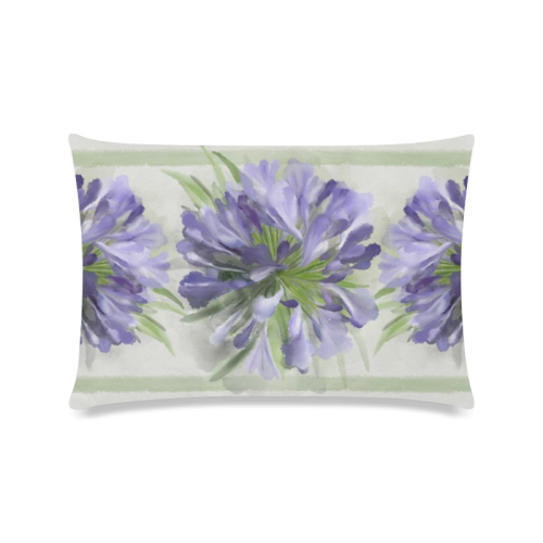 Purple Flower Custom Zippered Pillow Case 16"x24"(Twin Sides)