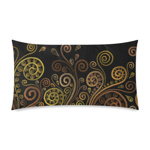 Orange spirals Rectangle Pillow Case 20"x36"(Twin Sides)