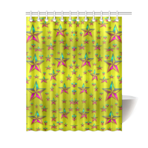 Flower Power Stars Shower Curtain 60"x72"