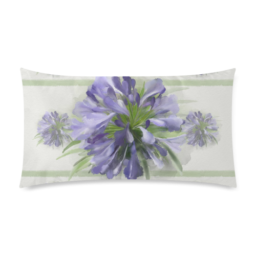 Purple Flowers Custom Rectangle Pillow Case 20"x36" (one side)