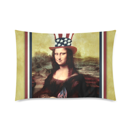 Patriotic Mona Lisa - 4th of July Custom Zippered Pillow Case 20"x30"(Twin Sides)