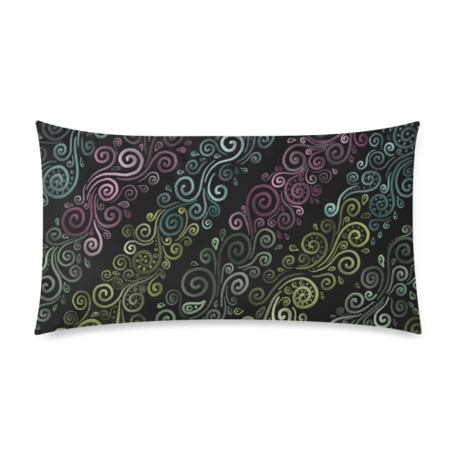 Psychedelic pastel Custom Rectangle Pillow Case 20"x36" (one side)