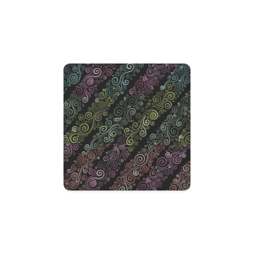 Psychedelic pastel Square Coaster
