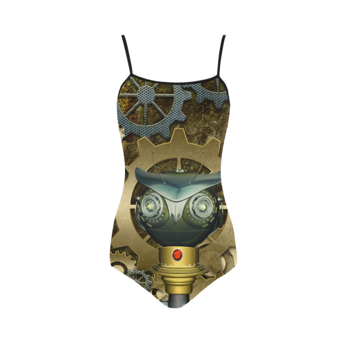 Steampunk, awesome owl Strap Swimsuit ( Model S05)