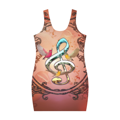 Clef with songbirds Medea Vest Dress (Model D06)