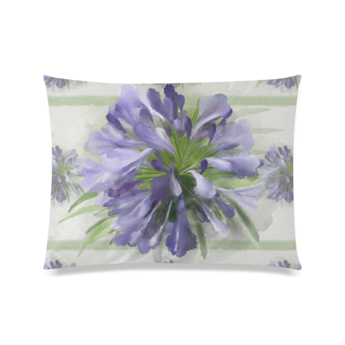 Purple Flowers Custom Zippered Pillow Case 20"x26"(Twin Sides)