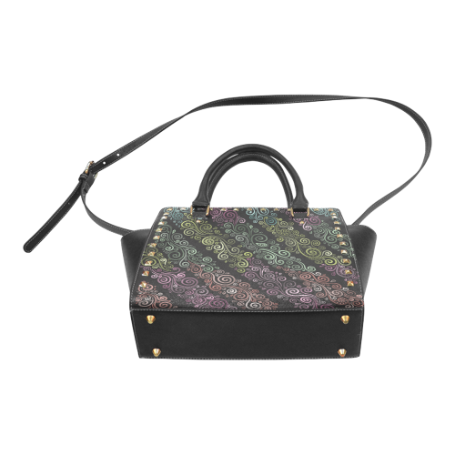 Psychedelic pastel Rivet Shoulder Handbag (Model 1645)