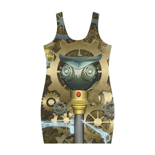 Steampunk, awesome owl Medea Vest Dress (Model D06)