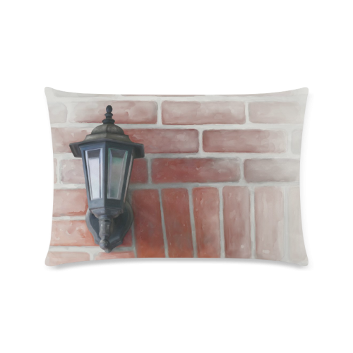 Lamp, Red Brick Custom Zippered Pillow Case 16"x24"(Twin Sides)