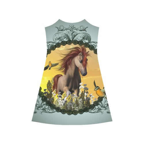 Horse with bird Alcestis Slip Dress (Model D05)