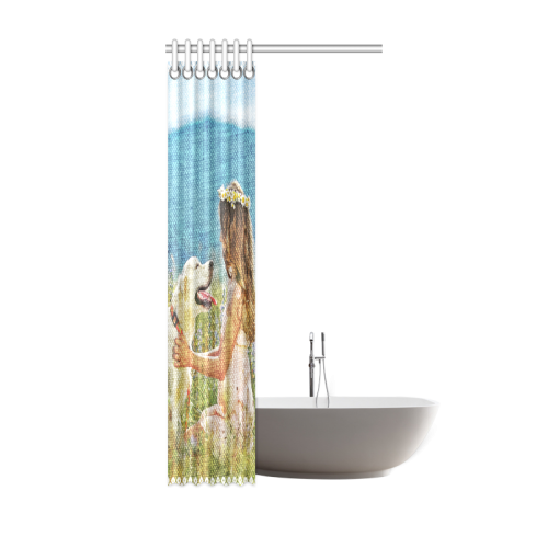 с собакой Shower Curtain 36"x72"