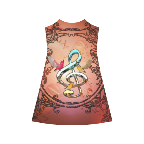 Clef with songbirds Alcestis Slip Dress (Model D05)