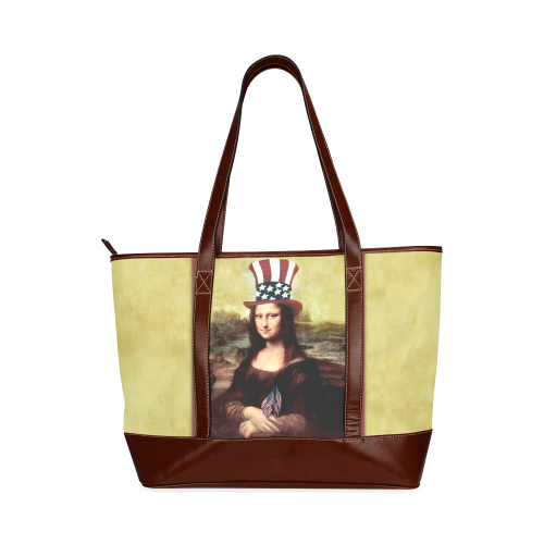 Patriotic Mona Lisa - 4th of July Tote Handbag (Model 1642)