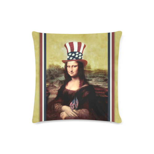 Patriotic Mona Lisa - 4th of July Custom Zippered Pillow Case 16"x16"(Twin Sides)