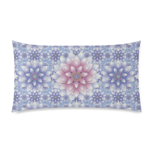ornaments pink, blue Rectangle Pillow Case 20"x36"(Twin Sides)
