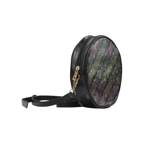 Psychedelic pastel Round Sling Bag (Model 1647)