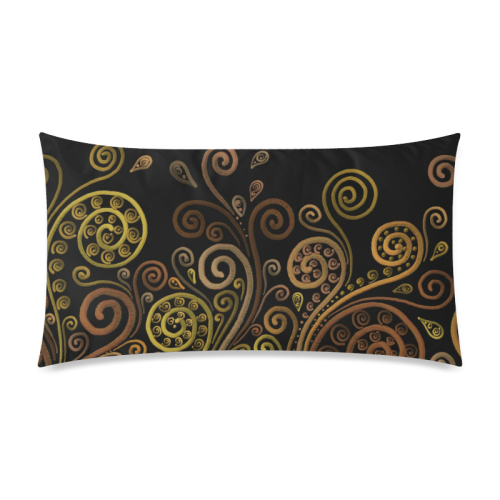 Orange spirals Rectangle Pillow Case 20"x36"(Twin Sides)