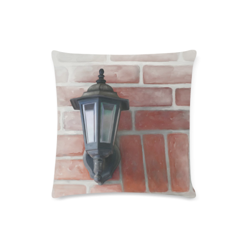 Lamp, Red Brick Custom Zippered Pillow Case 16"x16" (one side)