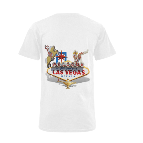 Las Vegas Welcome Sign Men's V-Neck T-shirt (USA Size) (Model T10)