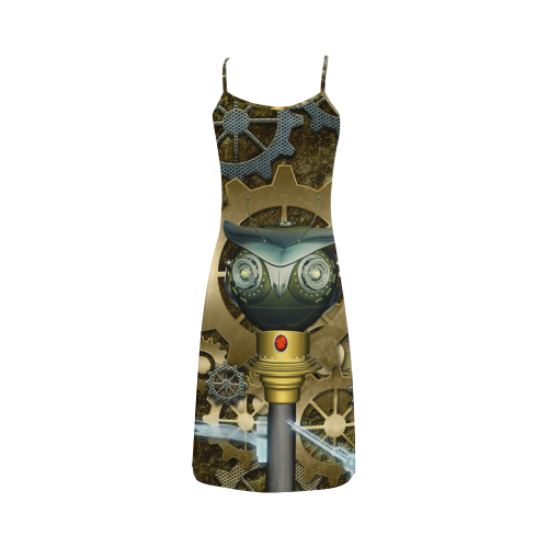 Steampunk, awesome owl Alcestis Slip Dress (Model D05)