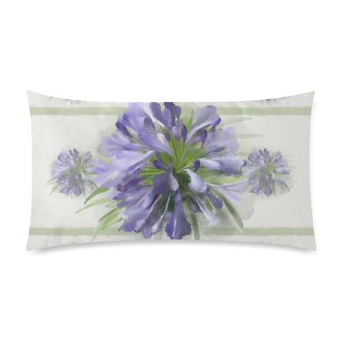 Purple Flower Rectangle Pillow Case 20"x36"(Twin Sides)