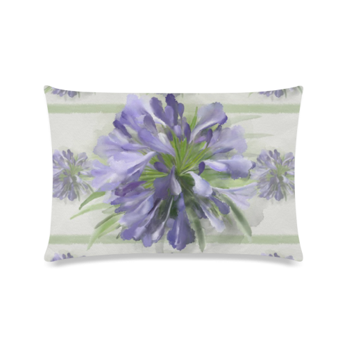 Purple Flowers Custom Zippered Pillow Case 16"x24"(Twin Sides)